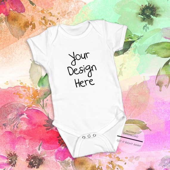 White Baby Bodysuit MockupWhite Flat Lay MockUp For Baby