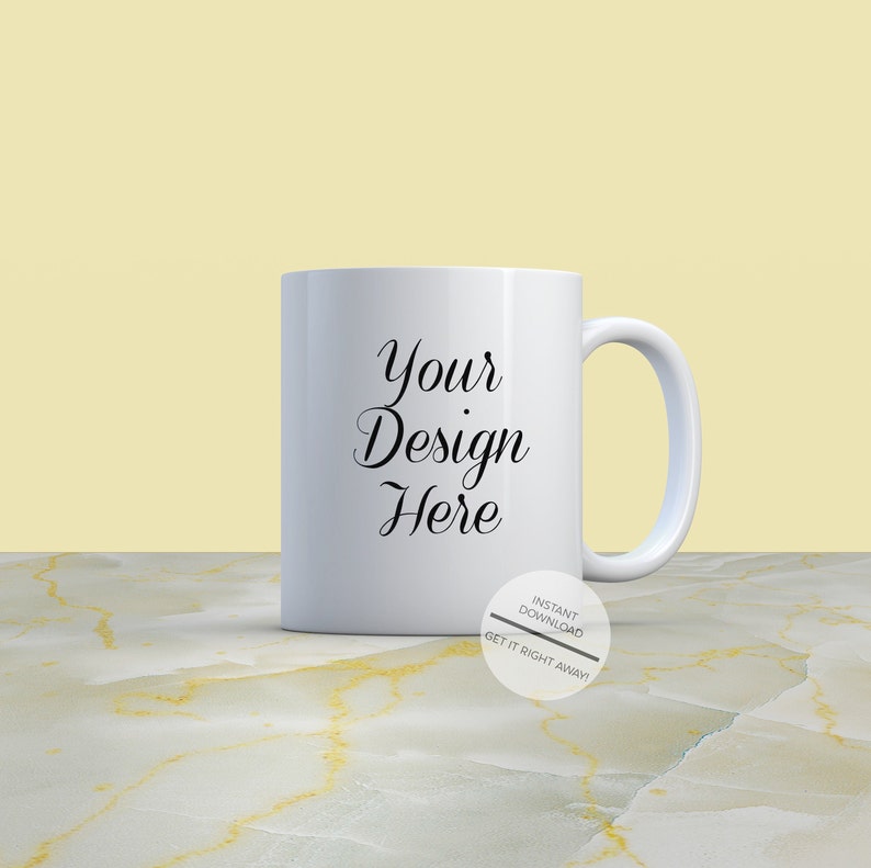 Download Mug Mockup-Yellow Pastel Scene Mug Mock-up Digital | Etsy