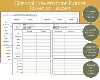 Cycle 1 Homeschool Planner Classical Conversations - Etsy