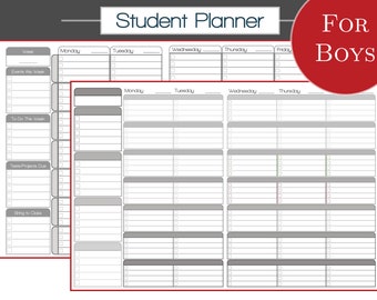 2023-24 Student/Academic Planner for Boys: Homeschool | Private School | Public School | College -- Digital / Printable