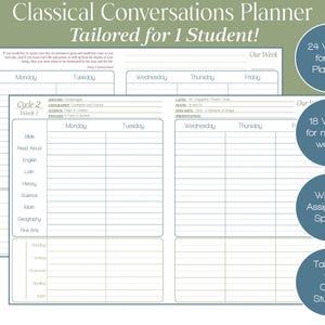2025-26 Classical Conversations Homeschool Parent Planner for Foundations & Essentials with ONE Student - Cycle 2 - Digital