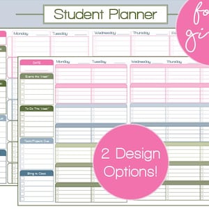 2025-26 Student Planner for Girls: Homeschool / Private School / Public School / College / Printable