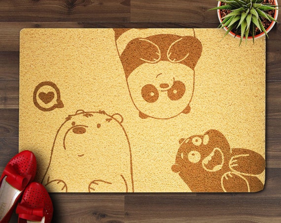 We Bare Bears Door Mat The Three Bare Bears Doormat Grizzly Etsy