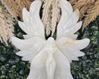 Afghan Jade Natural Carved Quartz Angel Crystal Figurine, Beautiful Healing Crystal, Gift for Crystal Collector, Crystal Lover, Spiritual
