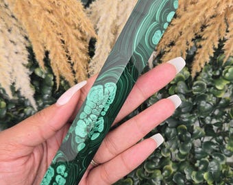 Rare Stunning Malachite Crystal Tower, Beautiful Healing Crystal Decor, Gift for Crystal Collector, Crystal Lover, Vibrant Banding, Unique