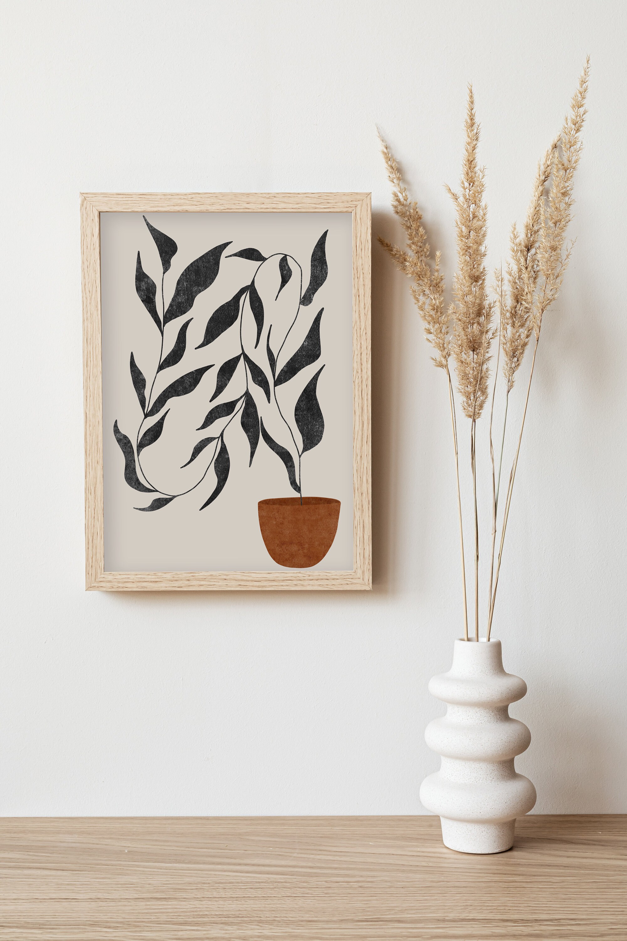Botanical Art Boho Wall Decor Room Decor Aesthetic Mid | Etsy