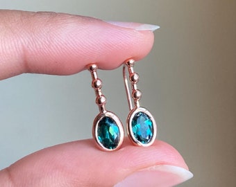 18k Indicolite Tourmaline Riviera Drops