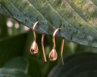 14k Solid Gold Dewdrop Earrings