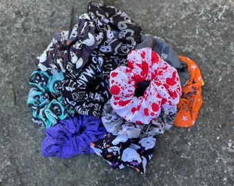 Halloween scrunchies spooky hair ties boo basket stuffer ideas