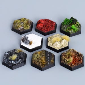 Classic Hex - Battle ready bases for wargames, miniatures, figures - Different Sizes [PAINTED]