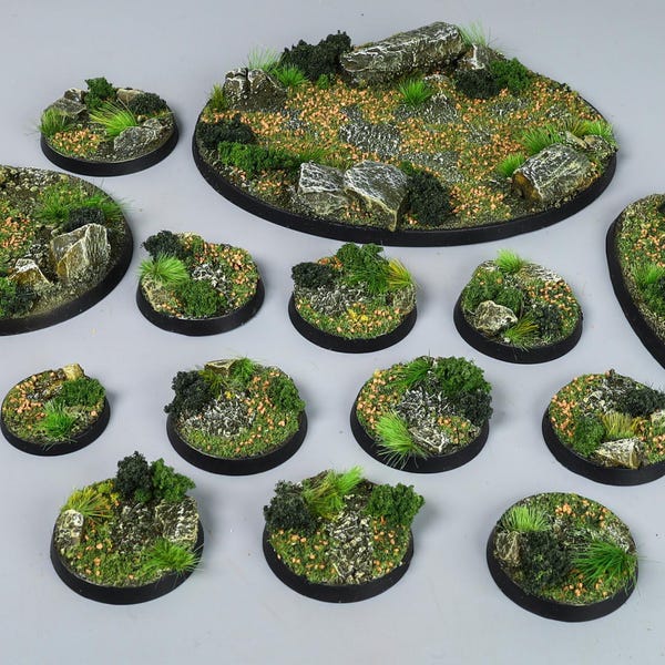 Bases clásicas de bosque: listas para la batalla para juegos de guerra, miniaturas y figuras. Diferentes tamaños [PINTADAS]