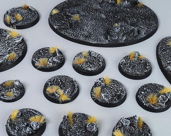 Classic Dark Wasteland - Battle ready bases for wargames, miniatures, figures - Different Sizes [PAINTED]