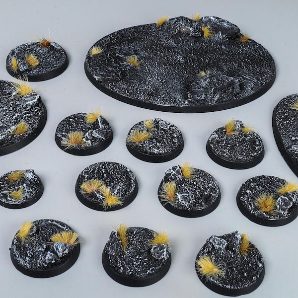 Dark Wasteland - Painted bases for wargames, miniatures, figures - Different Sizes