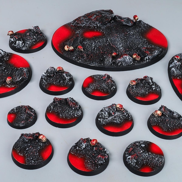 Bloodfields - Painted bases for wargames, miniatures, figures - Different Sizes