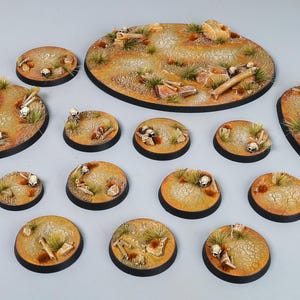 Armageddon Warzone - Målade baser för krigsspel, miniatyrer, figurer - Olika storlekar