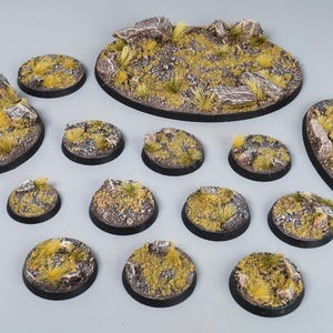 Bases clásicas de la estepa: bases listas para la batalla para juegos de guerra, miniaturas y figuras. Diferentes tamaños [PINTADAS]