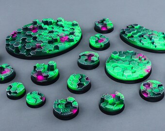 Battle  Bases - Hex Construct -  Different sizes [PAINTED]