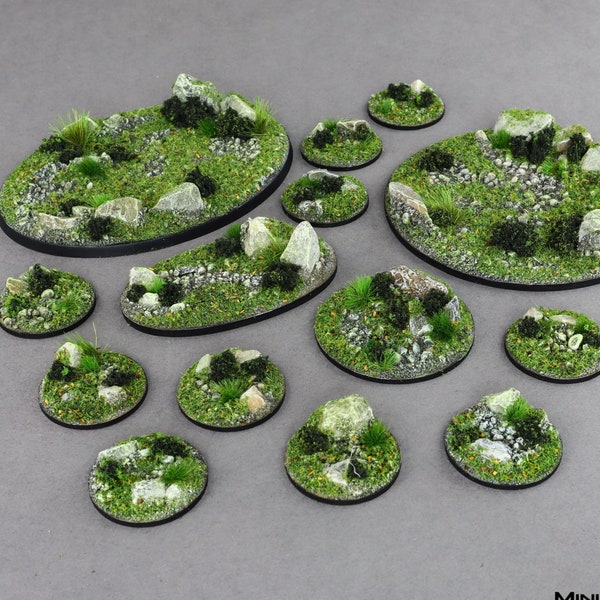 Battle Bases - Classic Forest Bases - Different Sizes  [PAINTED]