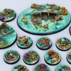 Unterwasser Wrack - Schaukampftaugliche 3D Basen für Kriegsspiele und Miniaturen - Verschiedene Größen [BEMALT]