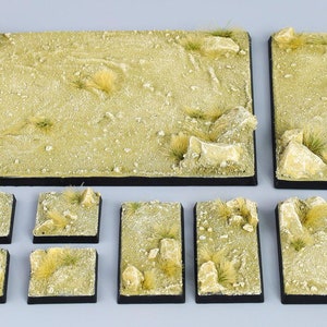 Classic Desert - Quadrati - Basi pronte per la battaglia per wargame, miniature, figure - Diverse dimensioni [DIPINTE]