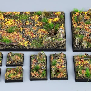 Classic Autumn - Square - Battle ready bases for wargames, miniatures, figures - Different Sizes [PAINTED]