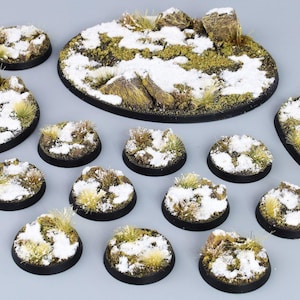 Classic Tundra - Battle ready bases for wargames, miniatures, figures - Different Sizes [PAINTED]