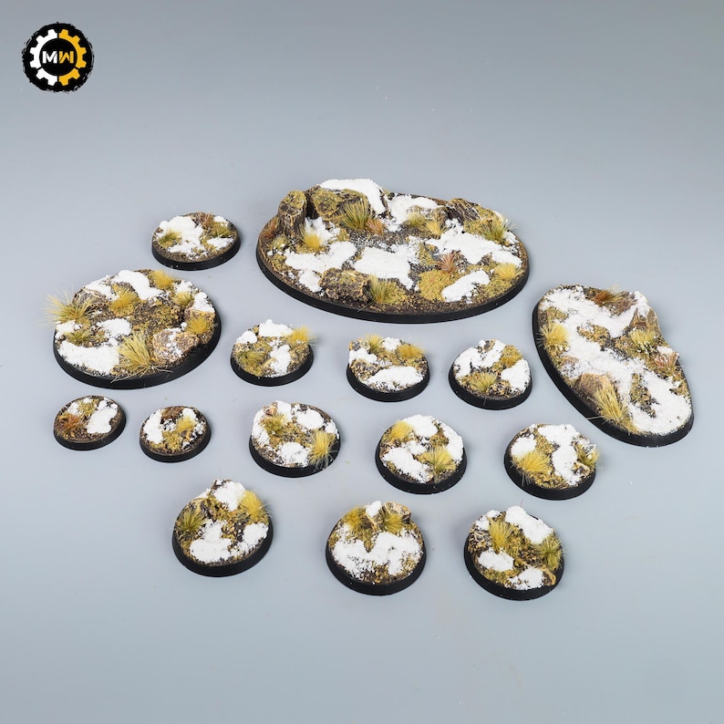 Miniature Base Rim Design Classic Tundra - Battle Ready Bases for Wargames, Miniatures, Figures ...