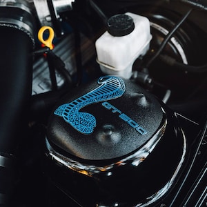 Cubiertas de torre de puntal para Ford Mustang GT500 2007-2014 (juego de 2, cobra con logotipo GT500 en el lateral), elija el color del logotipo