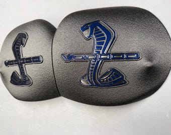 2015-2026 Mustang GT350 Strut Tower Covers: cobra with voodoo (choose logo color)