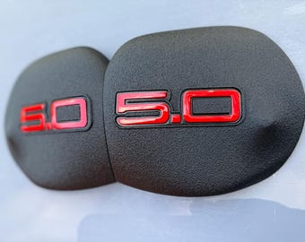 2015-2025 Mustang Strut Tower Covers (new 5.0 logo) choose logo color