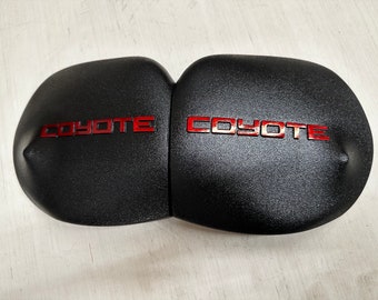 Mustang Strut Tower Covers: Coyote Logo,(2015-2026)(CHOOSE LOGO COLOR)