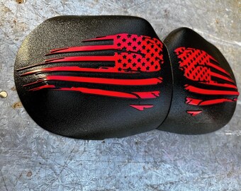 2015-2025 Mustang Strut Tower Covers custom fitted (weathered flag) chose logo color