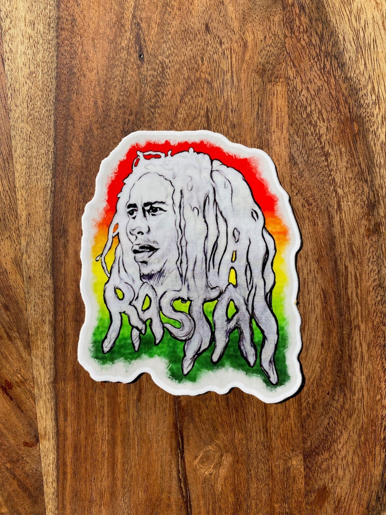 Word Rasta Sticker Bob Marley Rasta Sticker, Original Art, Durable Outdoor Vinyl (4x4) - Etsy