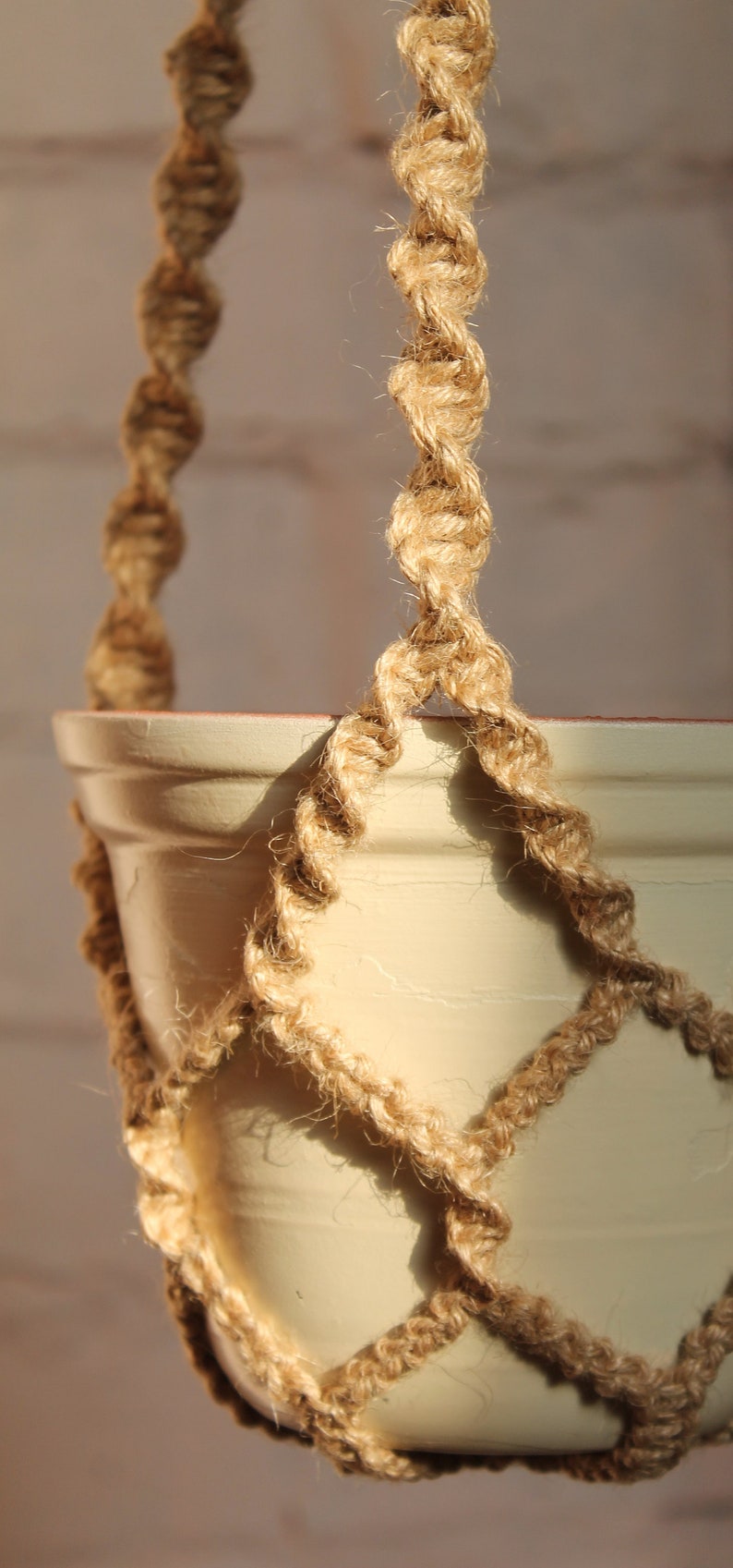 Macrame Plant Hanger Without Tassel Macram Plant Hanging Etsy