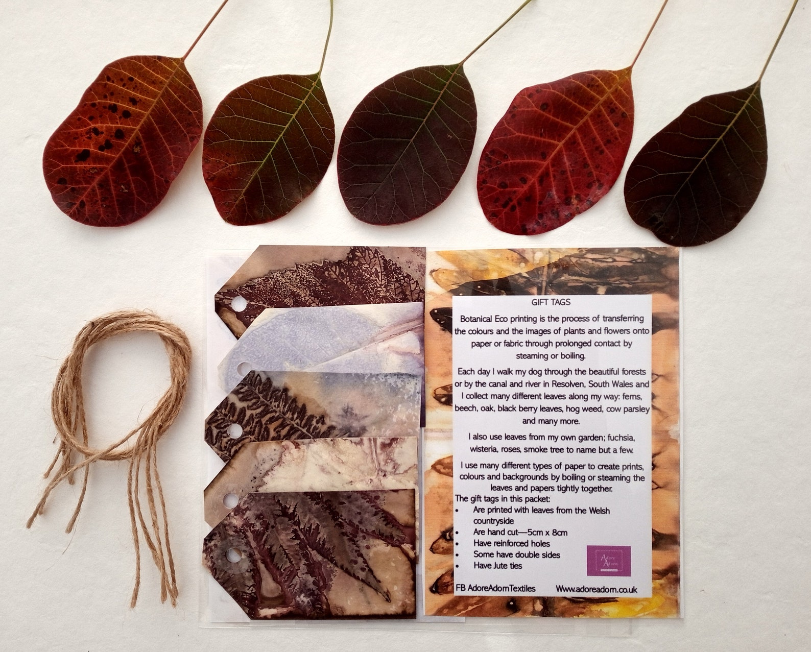 Botanical Printed Gift Tags Set of 5 Etsy