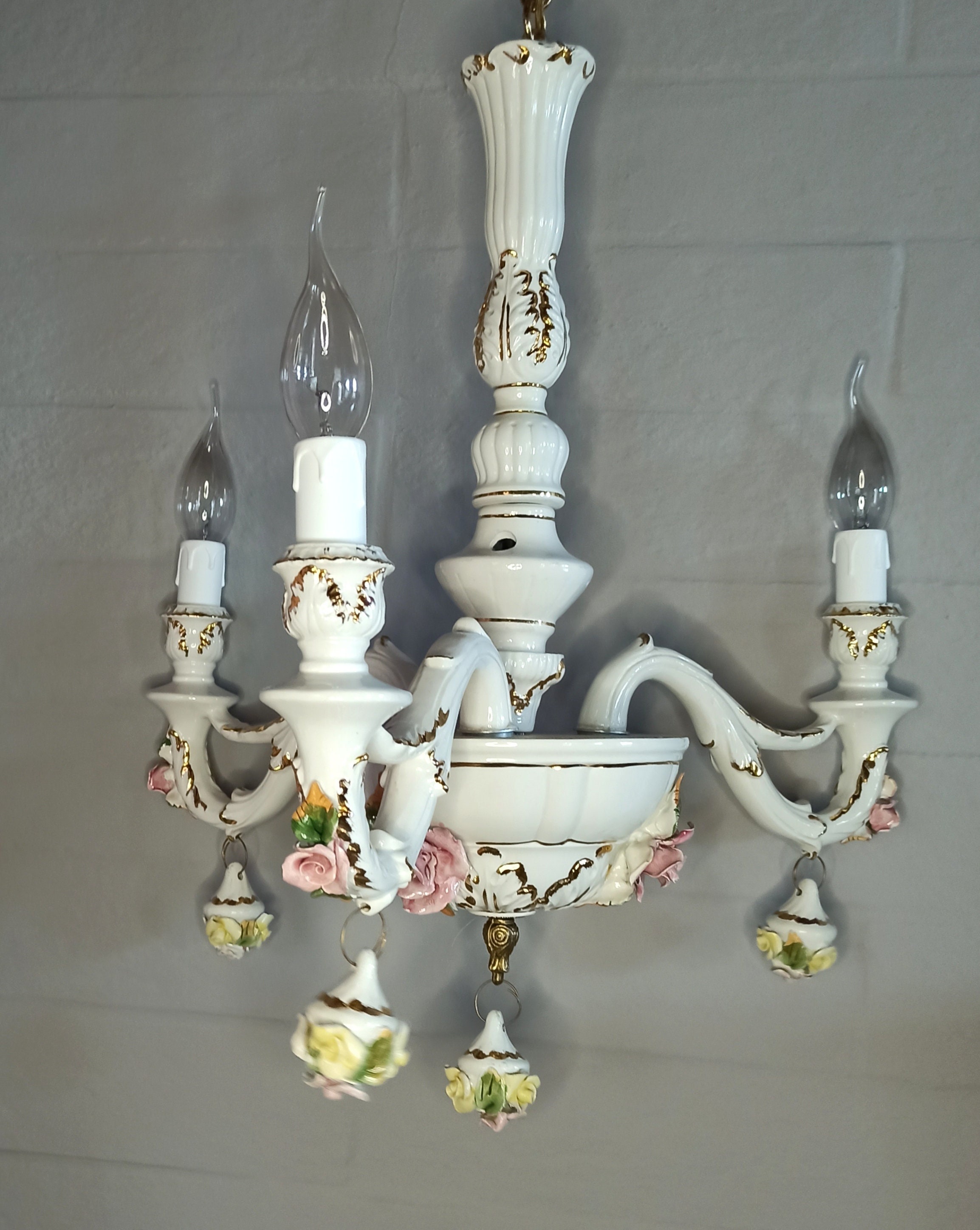 Vintage porcelain chandelier deals