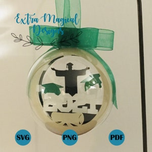 Christmas Graduation Years 2020 through 2030 Shadow Box 3D Christmas Ornament Digital Download SVG Template