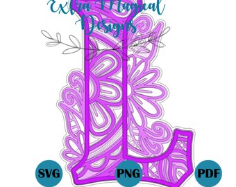 Download Mandala Letter L Etsy