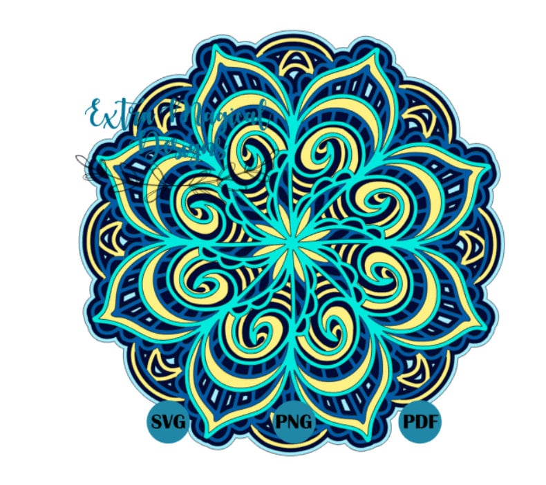 Download 3D Mandala 7 Paper Cut File Digital Download SVG Template ...