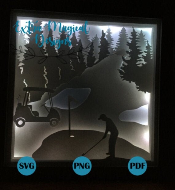Download Golf Sport Paper Cut Light Box 3d Shadow Box Digitial Download Etsy