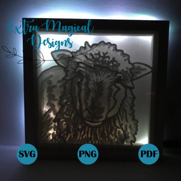 Sheep Farm Animal Paper Cut Light Box 3D Shadow Box Digital Download SVG Template Sheep Farm Animal Paper Cut Light Box 3D Shadow Box Digital Download SVG Template