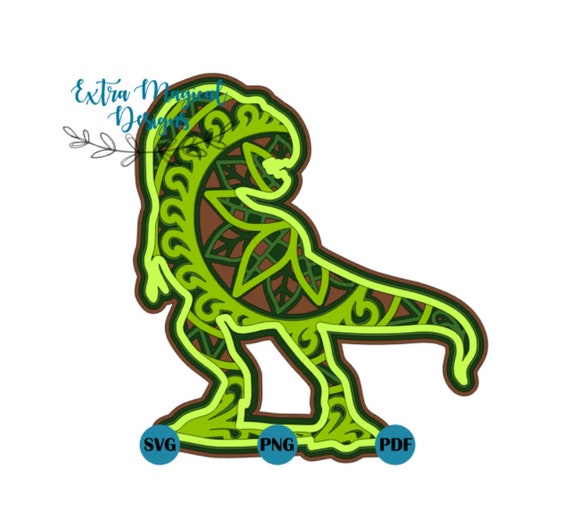 Download 3d Mandala Dinosaur T Rex Tyrannosaurus Paper Cut File Digital Etsy