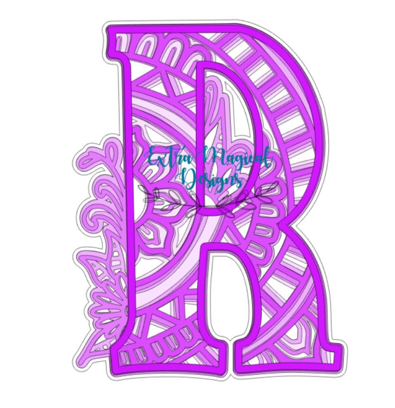 Download 3D Mandala Letter R Paper Cut File Digital Download SVG | Etsy