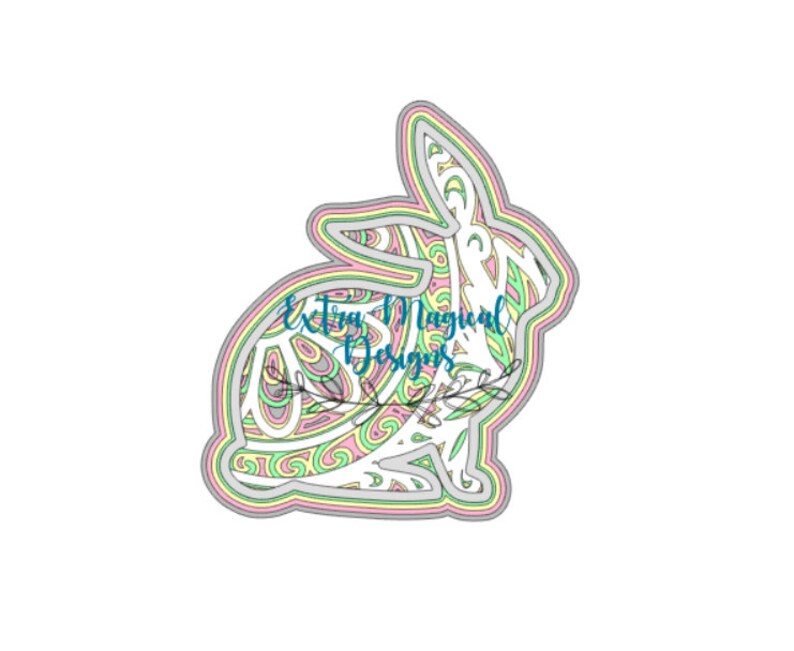 Download 3D Mandala Easter Bunny Spring Rabbit Paper Cut File ...