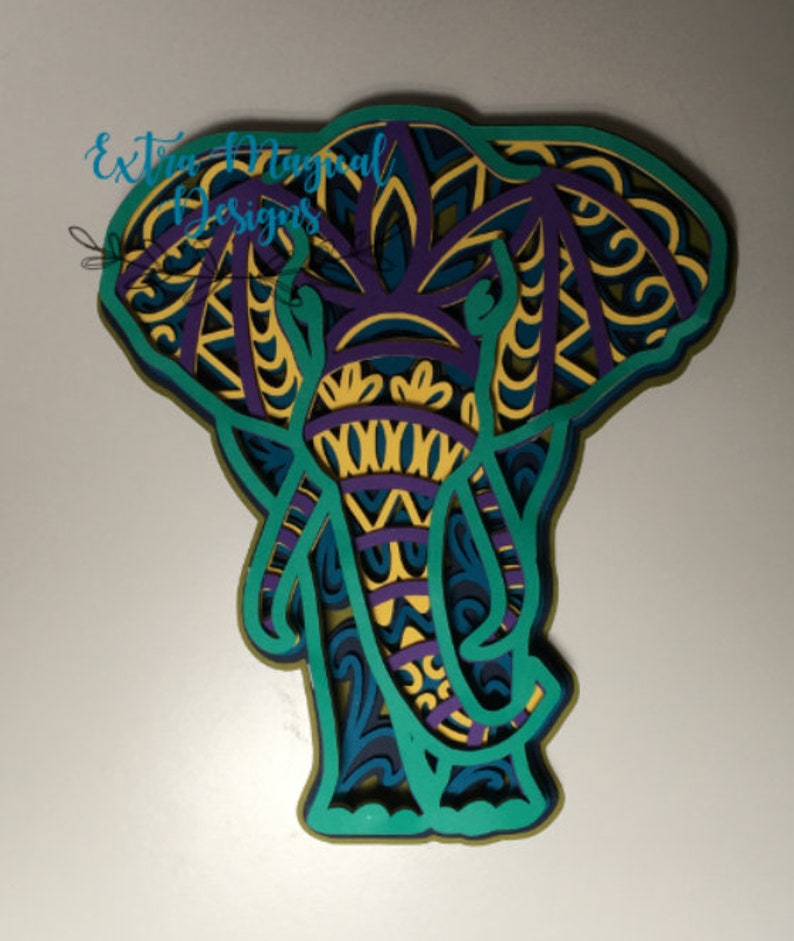 Download 3D Mandala African Elephant Paper Cut File Digital Download | Etsy