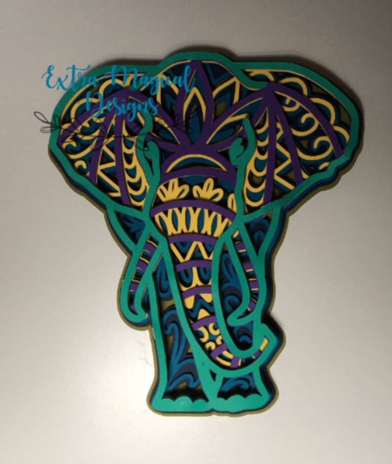 Download 3D Mandala African Elephant Paper Cut File Digital ...