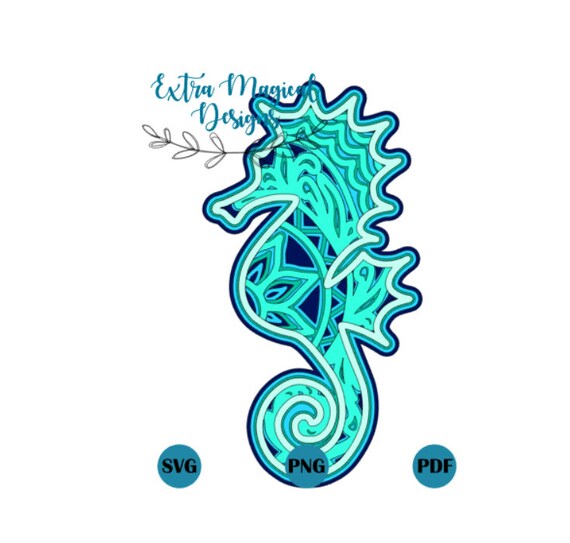 Download 3d Mandala Sea Horse Sea Creature Ocean Paper Cut File Digital Etsy