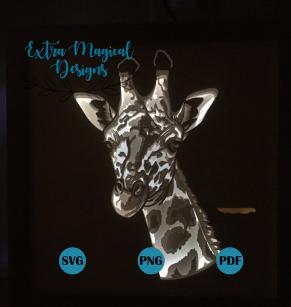 Download African Safari Giraffe Paper Cut Light Box 3d Shadow Box Etsy