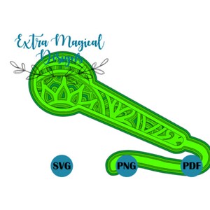 3D Mandala Music Singing Microphone Paper Cut File Digital Download SVG Template
