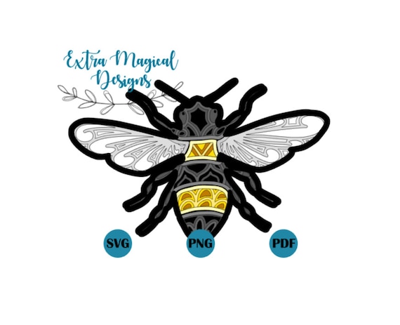 Download 3d Mandala Bumble Bee Paper Cut File Digital Download Svg Etsy